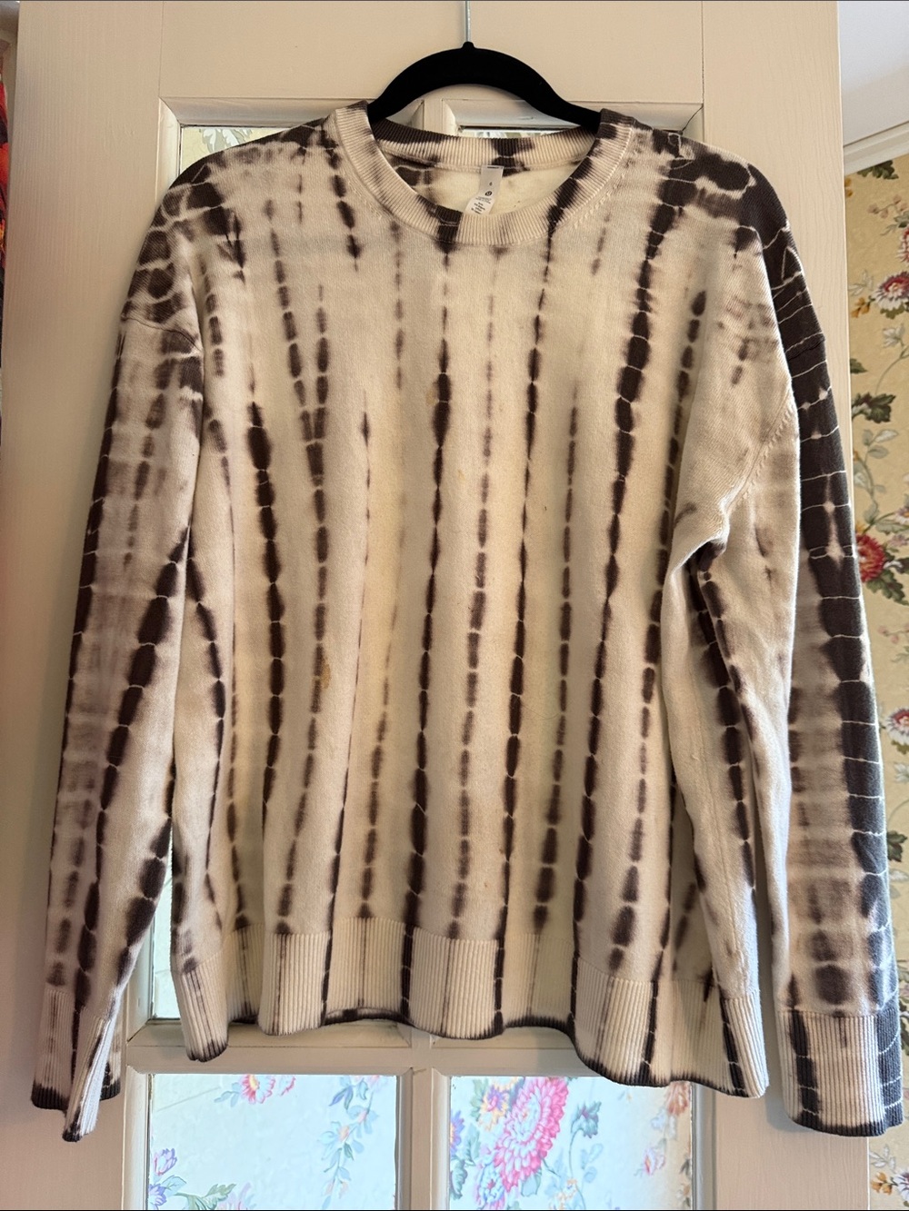Tie-Dye Crewneck Sweater - Brown & Cream
